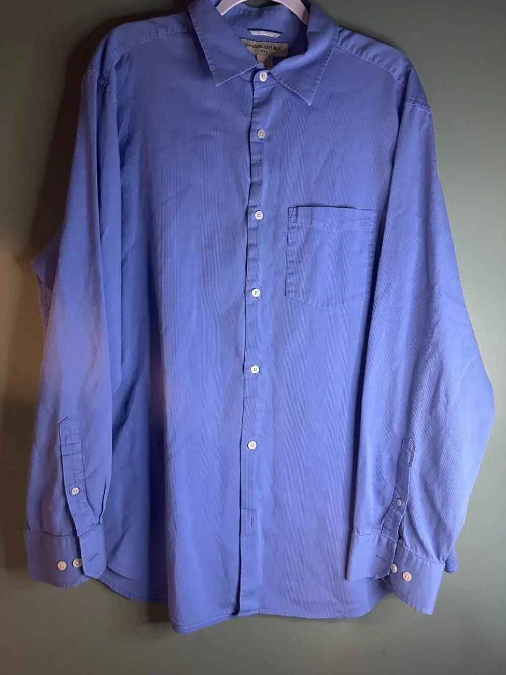 Banana Republic Men’s XXL Blue Button Down Shirt Cotton Classic Casual